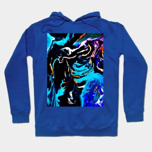 Abstract pouring acrylic fluid paint Hoodie